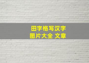 田字格写汉字图片大全 文章